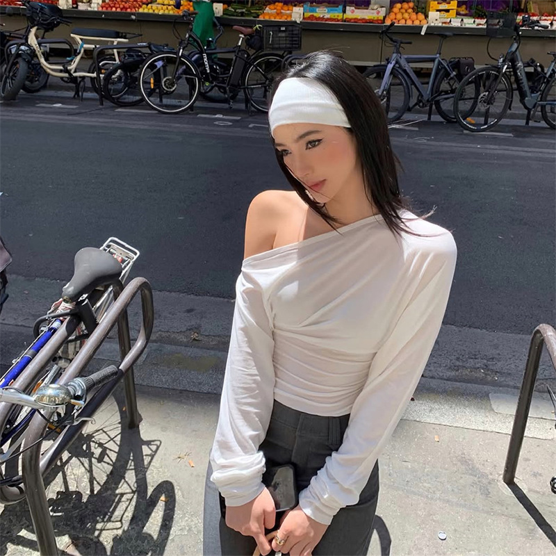 Blouse Off Shoulder - Damskie bluzki z długim rękawem na