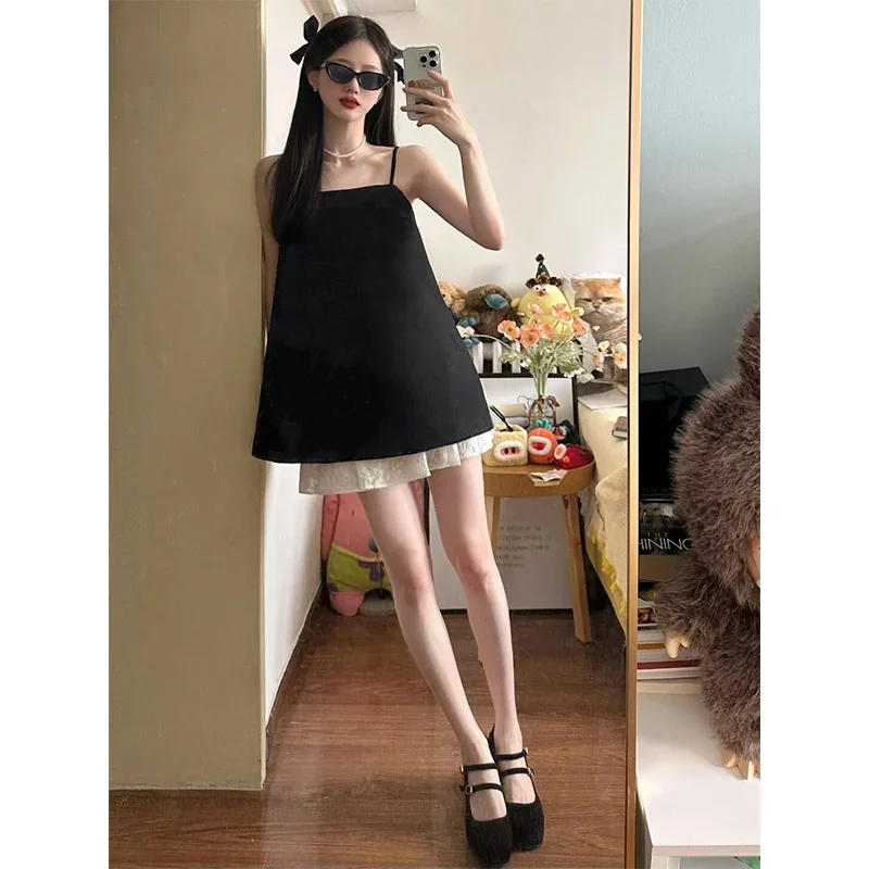 Crop Top Crochet - Kolorowy kontrast Szykowna dziewczyna 2-częściowe zestawy
