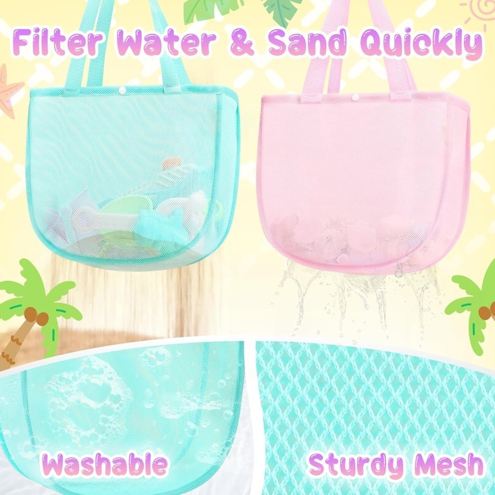 Tote Bag Beach - Lekka, jednokolorowa siatkowa torba Dopamine o