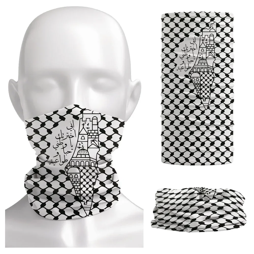 Headband Summer Knit - Bandana z arabską kaligrafią, wzór folklorystyczny