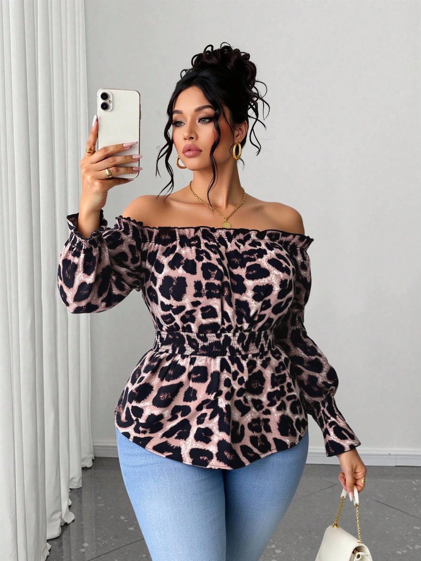 Damska bluzka plus size z nadr – Blouse Off Shoulder recenzja i cena