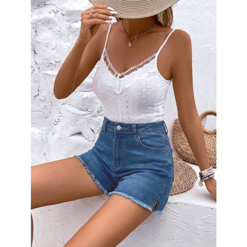 Damskie szorty jeansowe z wyso – Shorts Denim Frayed recenzja i cena