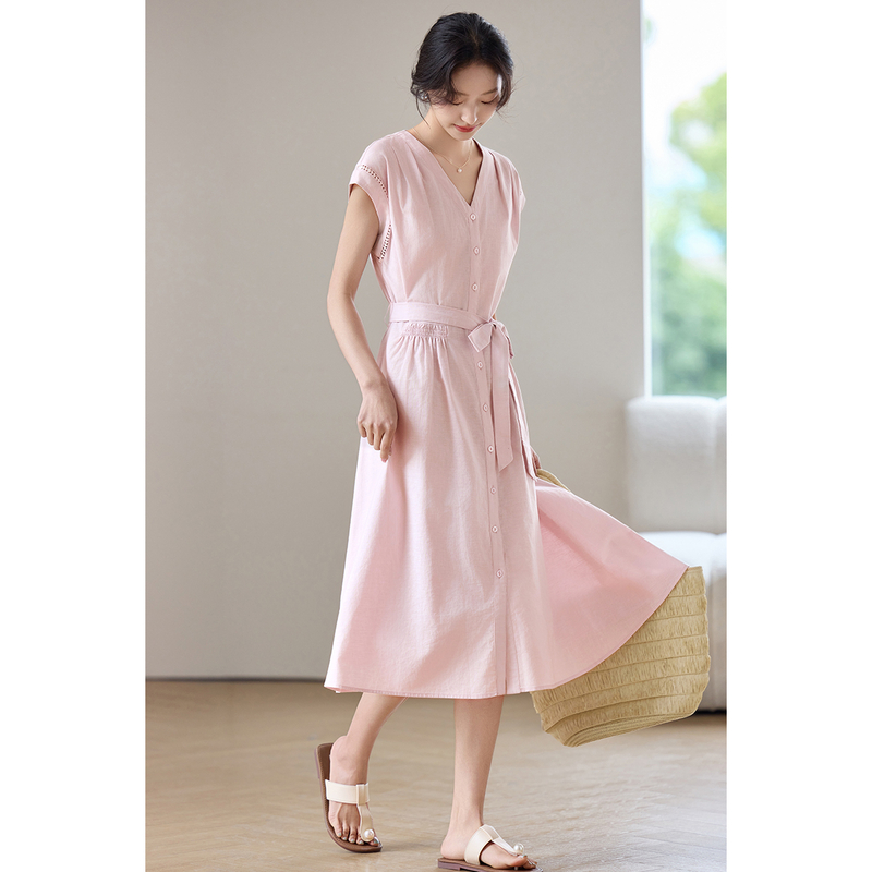 SENTUBILA Damskie Sukienki Mid – Linen Dress Wrap recenzja i cena